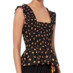 GANNI Beacon silk cotton top size small